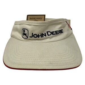 John Deere Visor Men White USA Flag Adjustable Strap